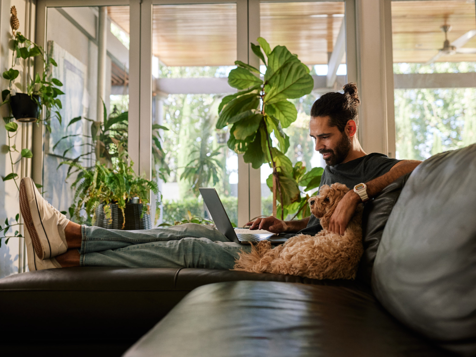 Studying online at home